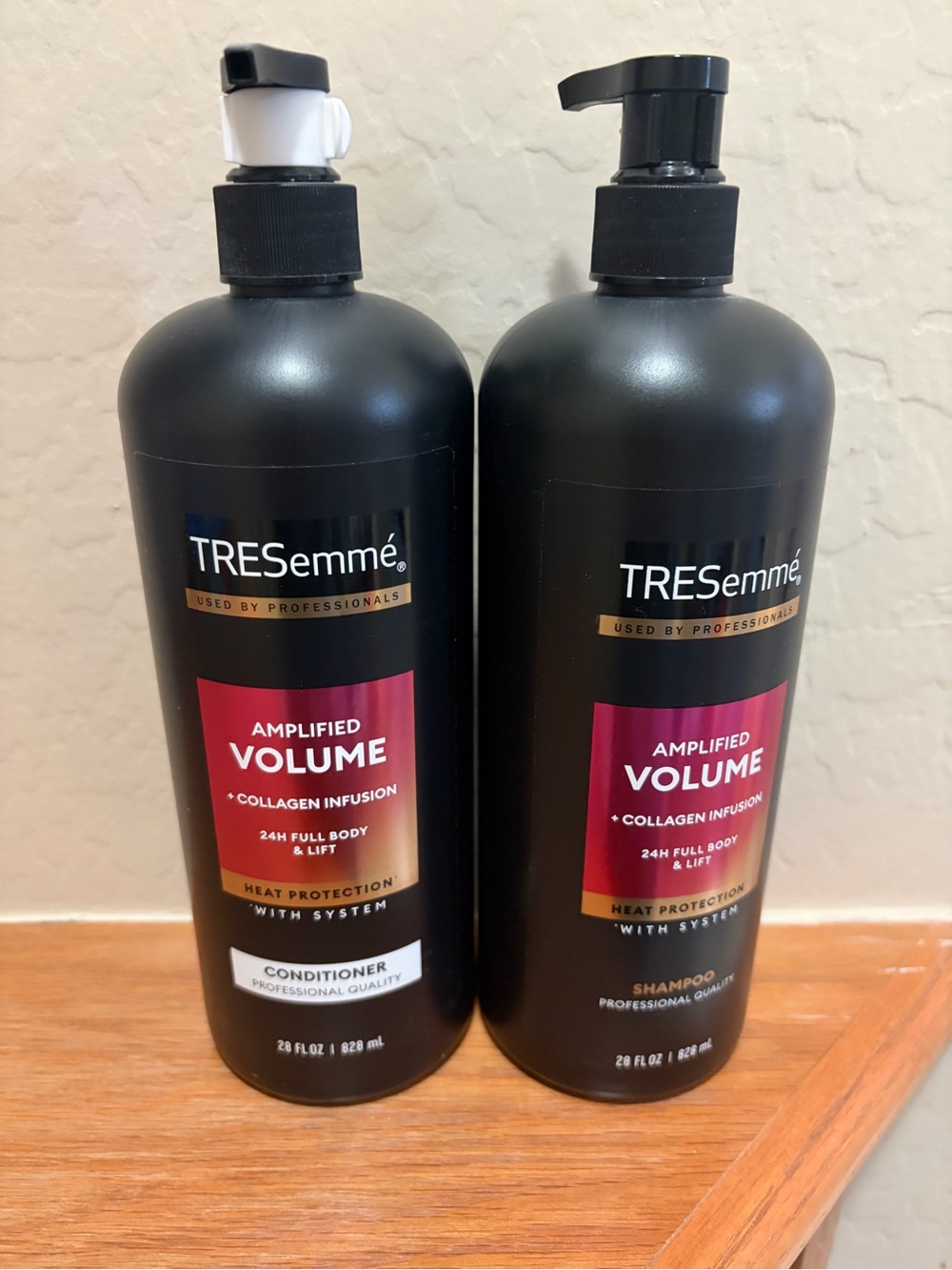 TRESemmé Amplified Volume Shampoo & Conditioner - Black with Pink Label